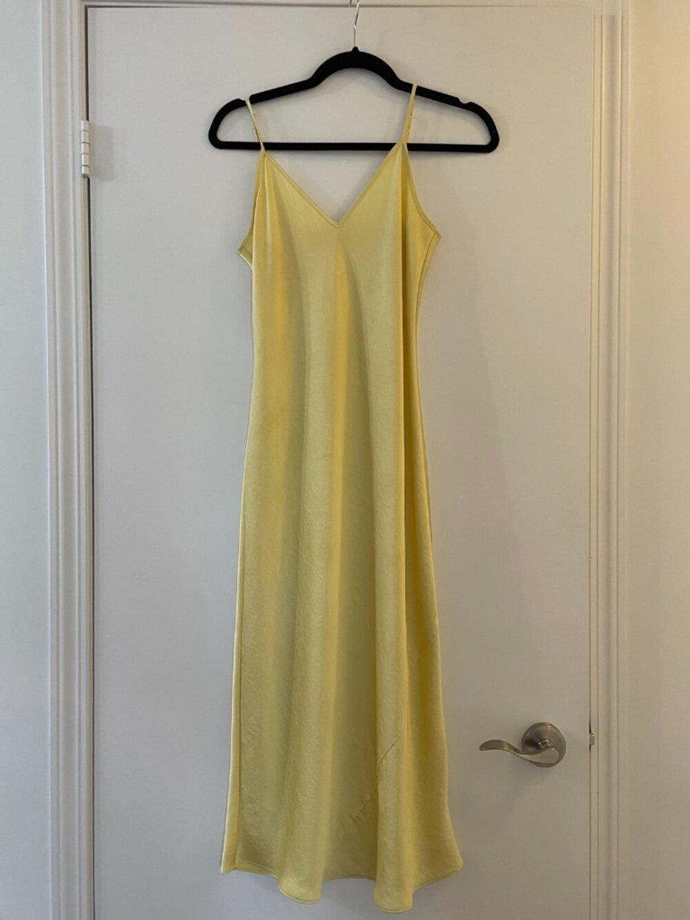 Wilfred Aritzia Yellow Satin Slip Dress